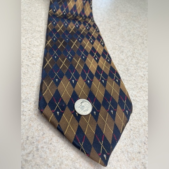 Lands’ End Silk Golf Motif Navy Blue Tie 58” - Picture 7 of 7